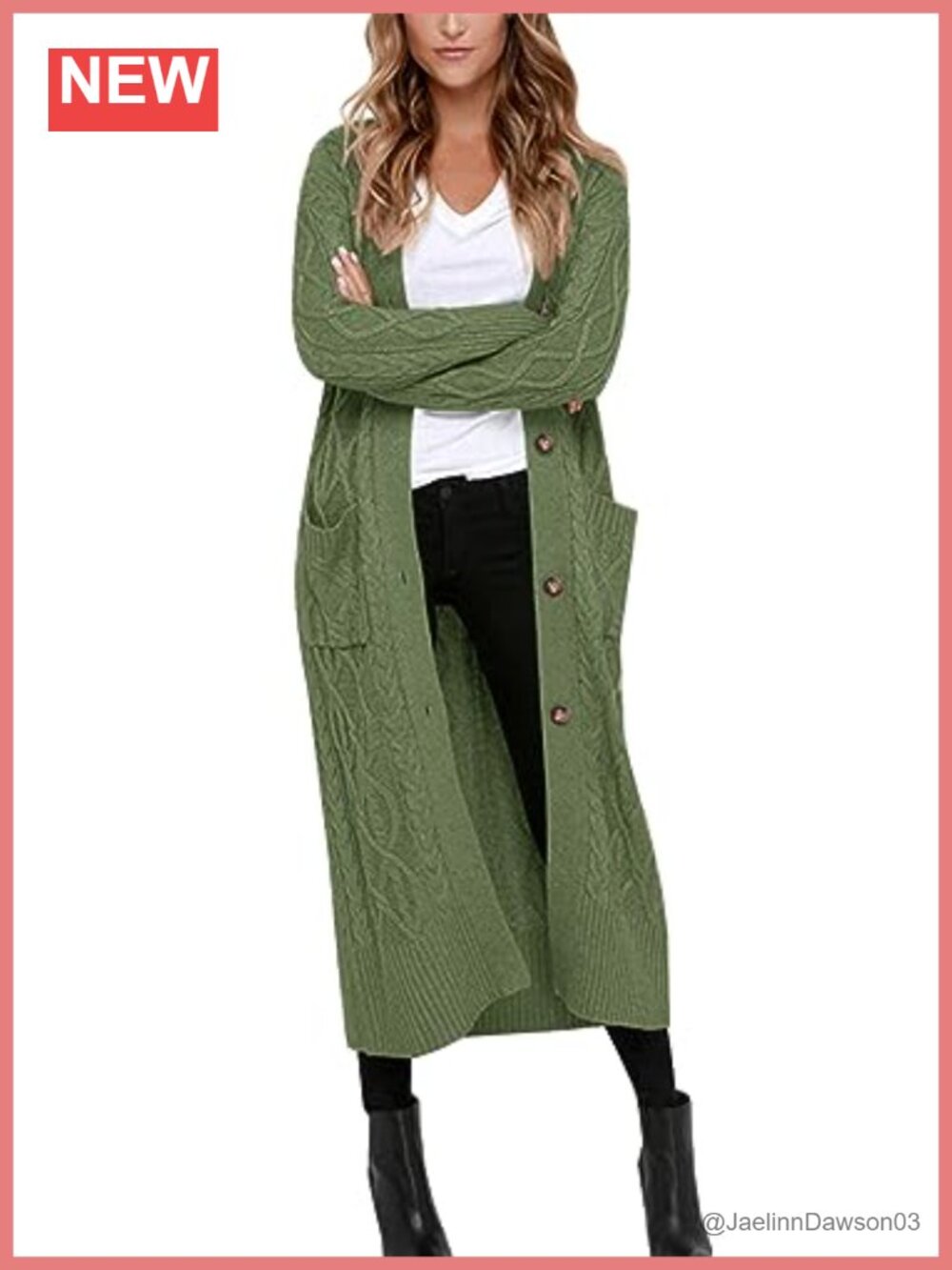 Womens Long Sleeve Button Down Maxi Cardigan with Pockets